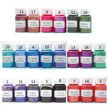 

22 Colors Magic Aurora Pearl Pigment Powder Mica Pearlescent Colorants Resin Dye Jewelry Making DIY Handmade 10g