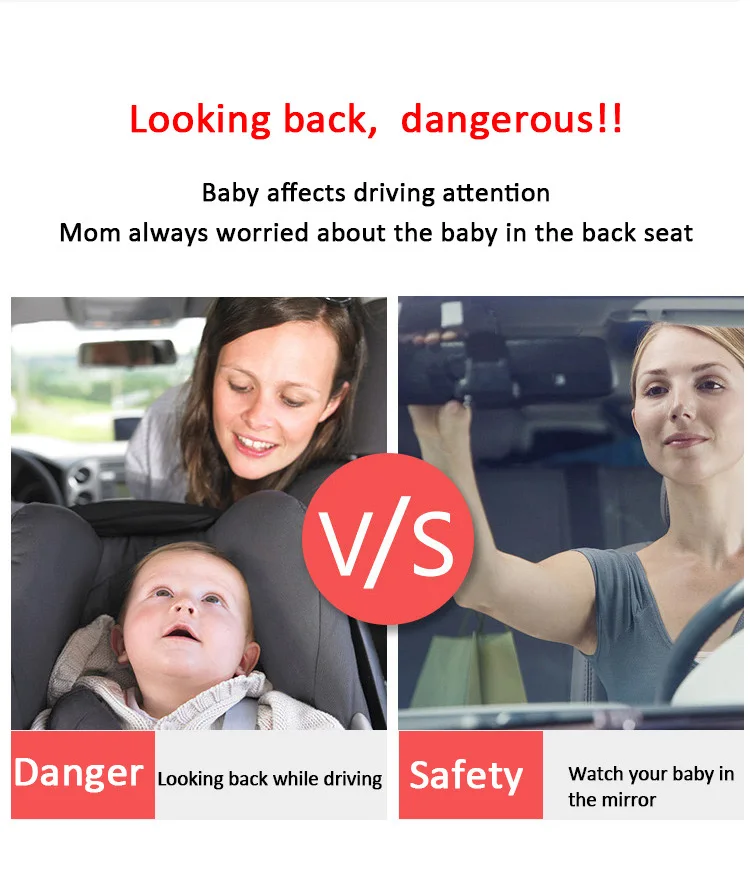 Регулируемое безопасное автомобильное детское зеркало на заднем сиденье, подголовник, зеркало заднего вида, детское зеркало заднего вида, Детская безопасность для автомобиля, детский монитор