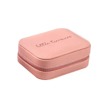 

Simple Printed PU Jewelry Display Box Portable Earrings Ring Bracelet Necklace Storage Organizer