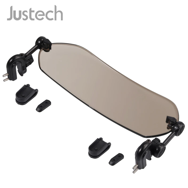 Justech Adjustable Clip On Windshield Extension Spoiler Wind Air Deflector for Motorcycle Motorbike-Clear