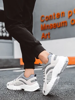 

Men's new casual sports shoes popular shock absorption men's shoes trend lace shoes non-slip wear-resistant platform shoes