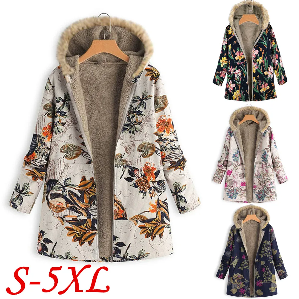 Зимнее женское пальто женская зимняя теплая верхняя одежда Ретро стиль с