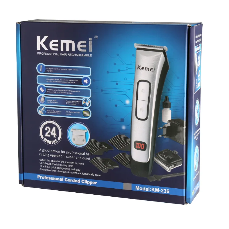 Kemei аккумуляторная машинка для стрижки волос Профессиональная Парикмахерская Машинка для стрижки волос триммер для стрижки мужчин электрическая бритва