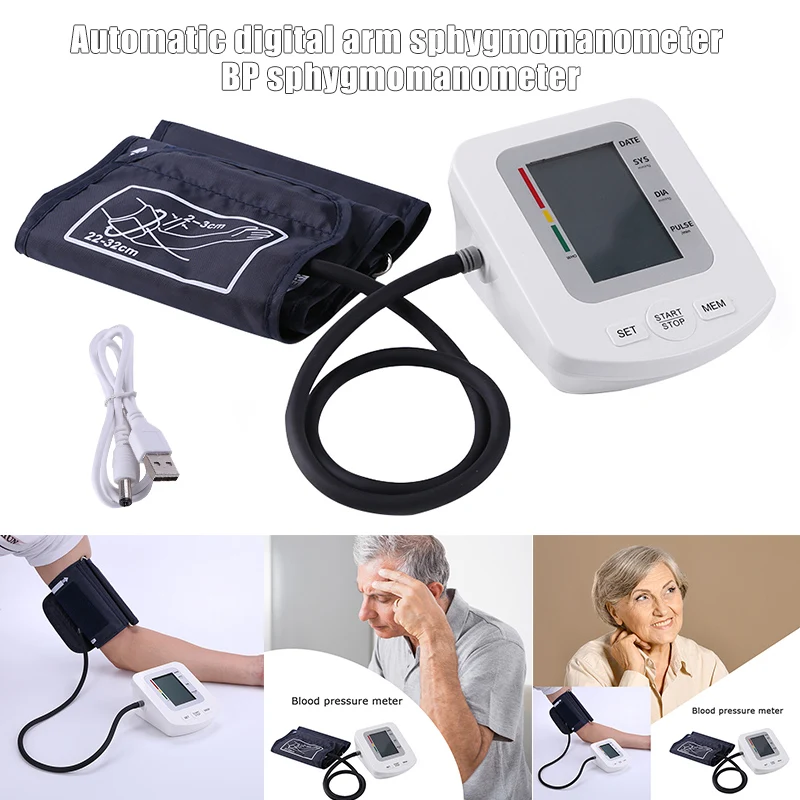

Automatic Digital Arm BP Monitor Sphygmomanometer Tonometer for Measuring Arterial Pressure Health99