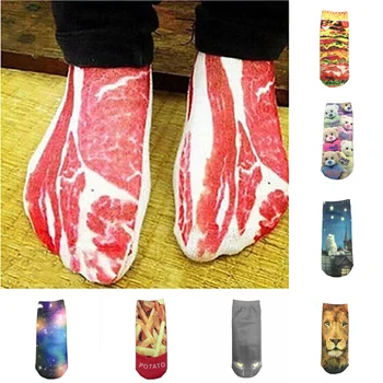 

1 Pair Hallowee Kawaii Socks New Short Boat Sock Happy Pair Socks Funny Skeleton Meat Cartoon Men Women Colorful Ankle Socks