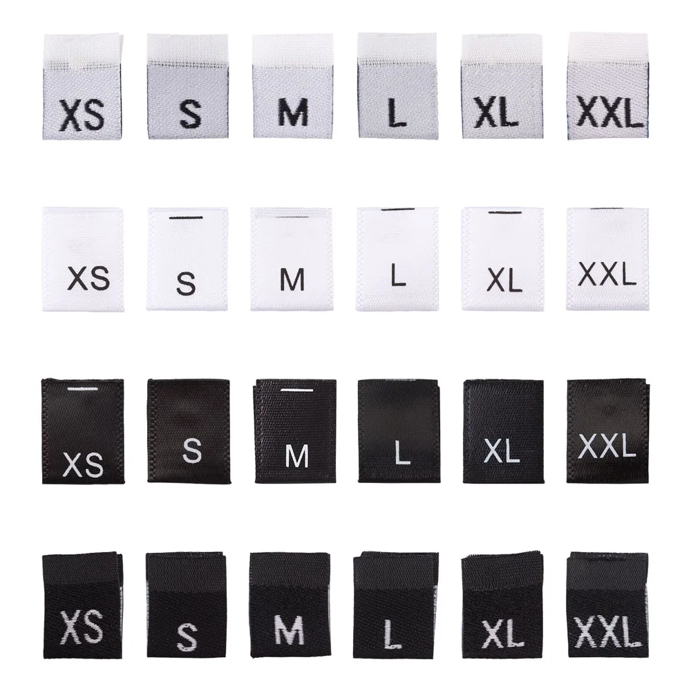 

480pcs Cloth Labels Mix Clothing Size Label Woven Crafting Craft Cotton Label Fold Tags for Knitted Garment Sewing Accessories
