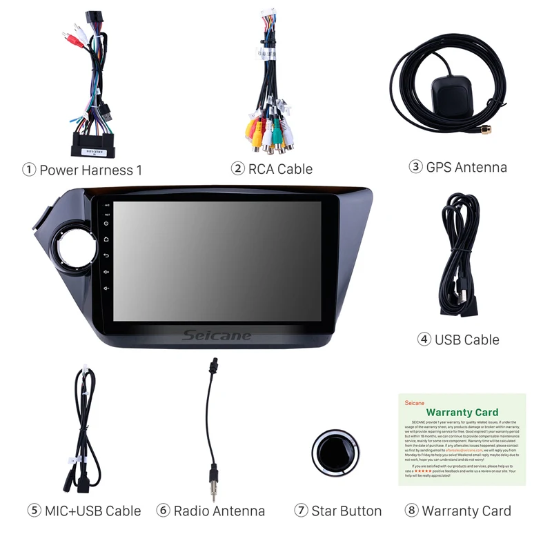 Excellent Seicane Car Radio For 2012 2013-2015 KIA K2 RIO Android 9.0 9 Inch 1din HD Touchscreen GPS Multimedia Player Support Bluetooth 3