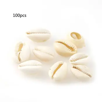 

100Pcs White Natural Spiral Shell Beads Sea Shell Cowrie Shells Charms Jewelry