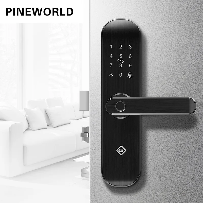 PINE WORLD биометрический замок для защиты от отпечатков пальцев Умный Замок с WiFi приложением Пароль RFID разблокировка, дверной замок гостиницы