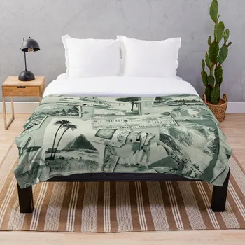

The Wall Of Retro Postcards Bw Throw Blanket Soft Sherpa Blanket Bed Sheet Single Knee Blanket Office Nap Blanket
