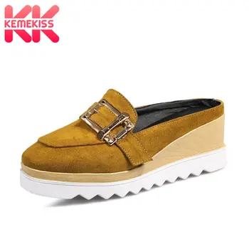 

KemeKiss Size 33-43 New Women Sandals Fashion Metal Buckle High Platform Women Summer Shoes Holidays Women Footwear Shoes