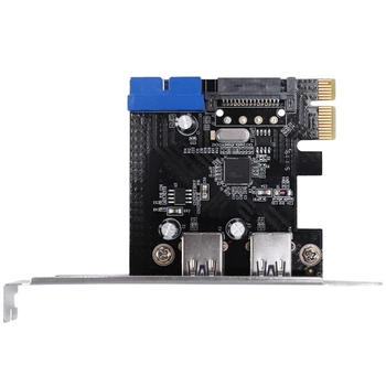 

PCIE to 2 Ports USB 3.0 Expansion Card Desktop Front 19/20 Pin Interface for Windows XP/7/8/8.1/10
