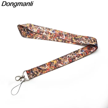 

PC97 Wholesale 20pcs/lot Jackson Pollock Lanyards For Keys ID Card Pass Gym Mobile Phone USB Badge Holder