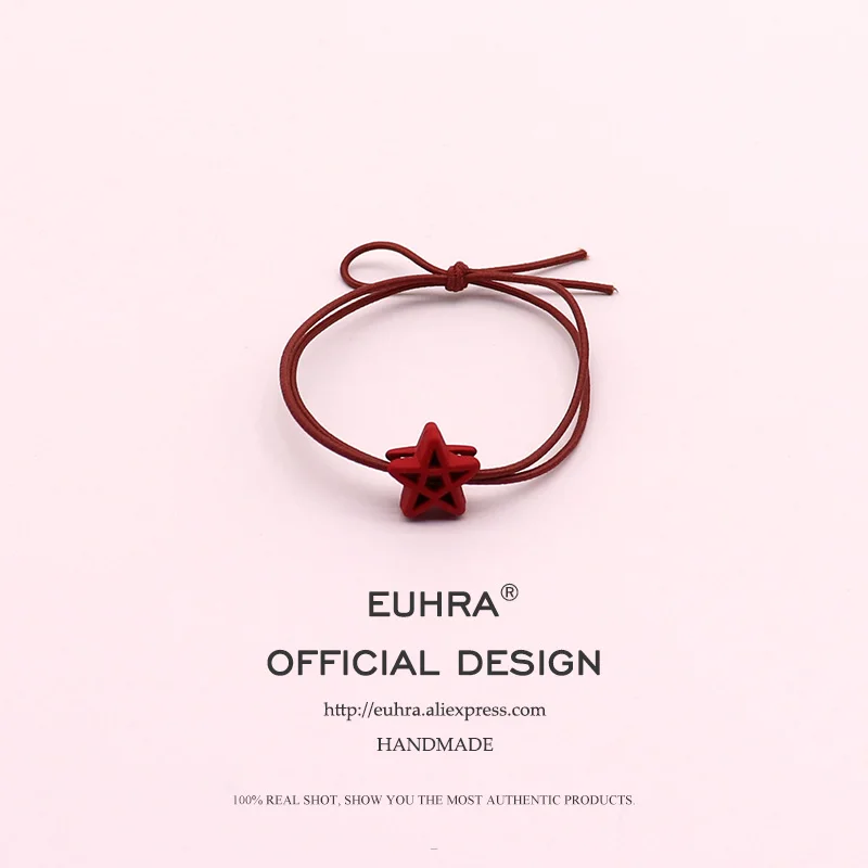 EUHRA 10 цветов ананас пентаграмма Звезда Корона для женщин эластичные резинки для волос Детские резинки высокая эластичность - Цвет: Star -4