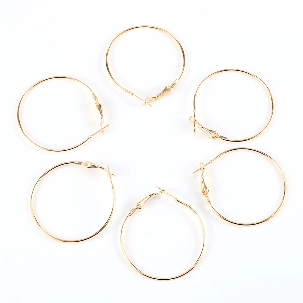 

20pcs/lot 40mm Metal Earring Hoops Round Large Cricle Rings Loop Gold Silver Color for Jewelry Findings Earrings DIY Making