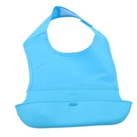 blue Лидер продаж, детские нагрудники для мальчиков и девочек, одноцветные Водонепроницаемые Силиконовые Слюнявчики для новорожденных, слюнявчик, шарф, нагрудник для малышей, хорошее качество - Цвет: blue