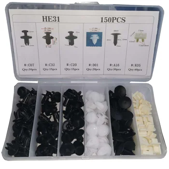 

150pcs Auto Fastener Clip Car Body Fender Push Retainer Pin Rivet Bumper Door Trim Panel Retainer Fastener Kit Car Accessories