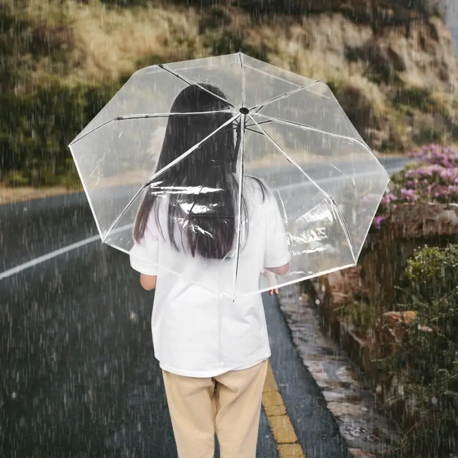 

Windproof Style Clear Umbrella Automatic Transparent Folding Umbrella Rain Women Men Sun Rain Auto Paraguas Compact