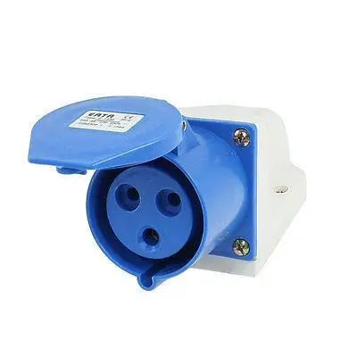 

AC 220V-250V 32A 2P+E IEC309-2 Panel Mount Industrial Socket Blue White