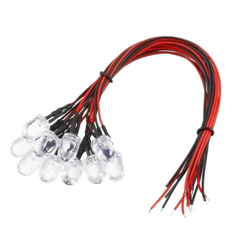 

uxcell 10pcs Prewired LED Light DC 3-6V 20mA Pre-Wired Diodes Lamp for DIY Car Boat Toys Parties Industrial and Camera