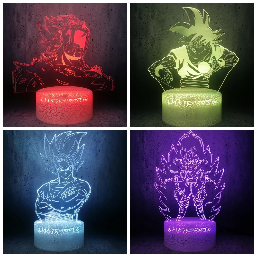 Светодиодный ночсветильник Драконий жемчуг Diff Goku ночник с 3D RGB прикроватный