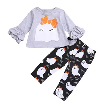 

Toddler Kids Baby Girls Long Sleeve Cartoon Print Tops + Cartoon Pant Fashion Outfit Cute Children Suit With good quality