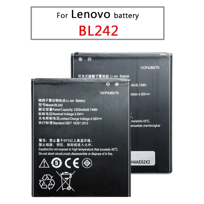Новая аккумуляторная батарея BL 242 BL242 для Lenovo K3 K30-W K30-T A6000 A3860 A3580 A3900 A6010 Plus 2019 |