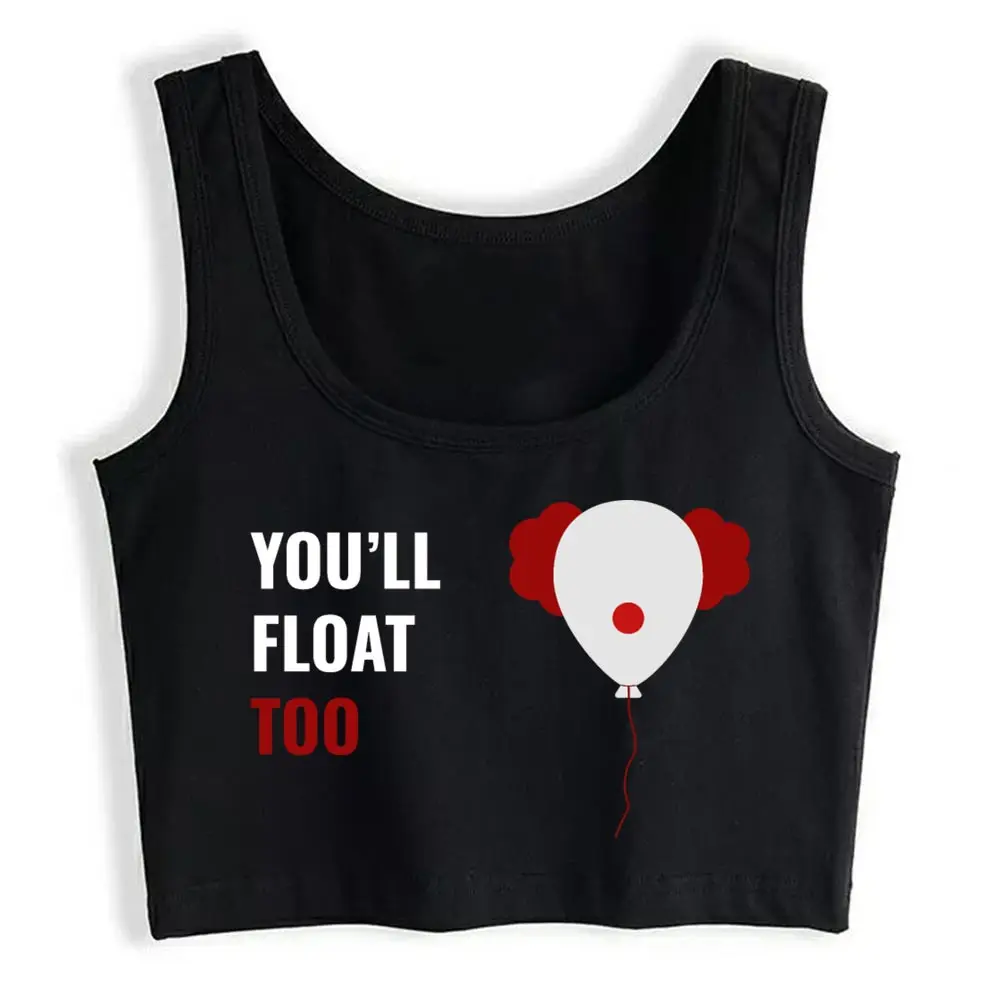 Женский кроп топ Youll Float Too Funny Harajuku женские топы на заказ|Майки| |