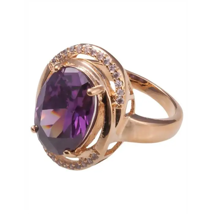 Ring with amethyst Paris gilding rhodium size 20 | Украшения и аксессуары