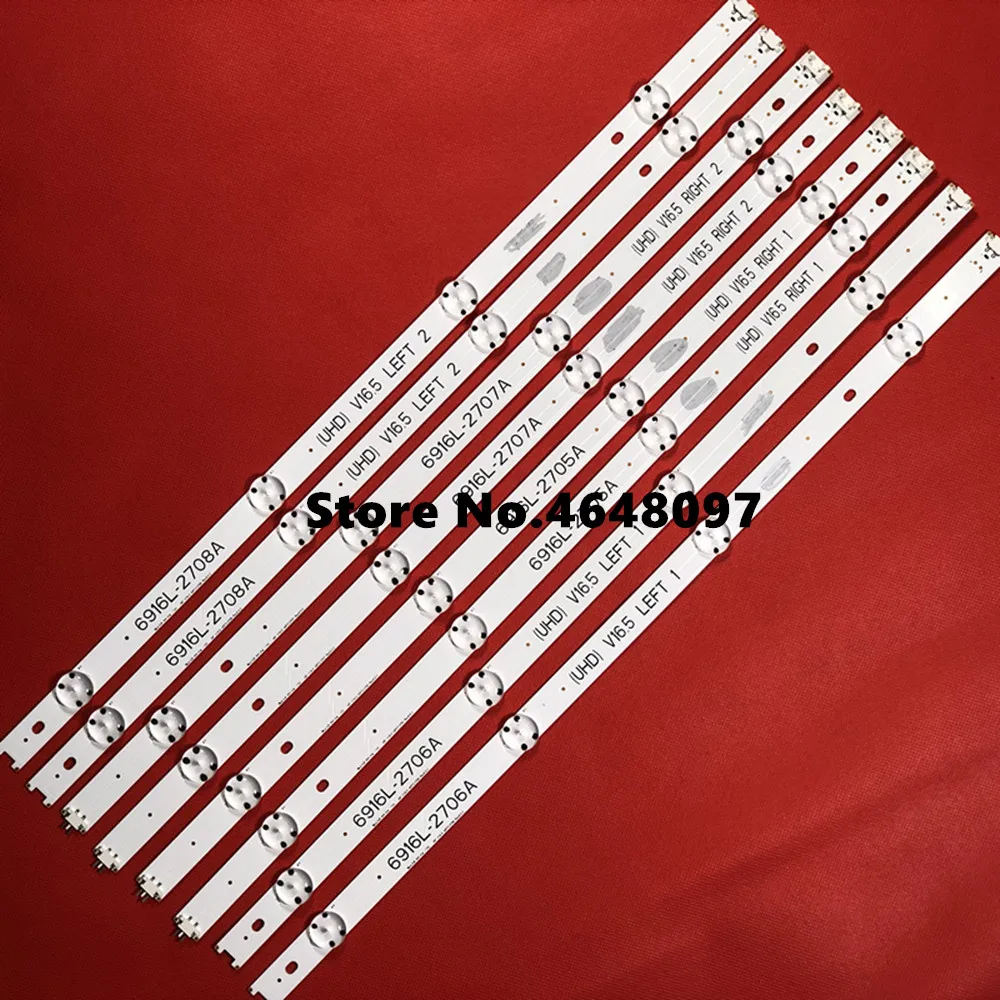 

New Kit 8 pcs LED backlight bar for 49inch TV LG 49UH6500 6916L-2452A 6916L-2453A 6916L-2551A 6916L-2552A