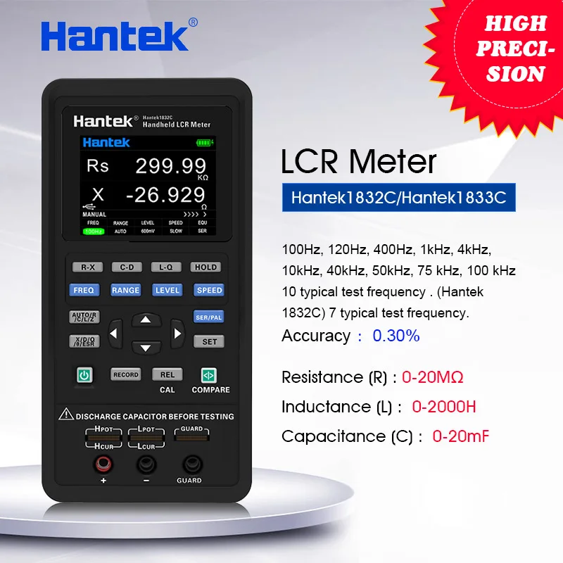 Hantek1832C/Hantek1833C Digital LCR Meter Portable Handeld Inductance Capacitance Resistance Measurement Tester Tools | Инструменты