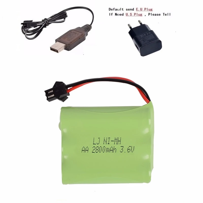 Модель M) Ni-MH 3,6 v 2800mah батарея+ USB зарядное устройство для радиоуправляемых игрушек автомобиль Танк Поезд Робот Лодка пистолет AA 3,6 v перезаряжаемый аккумулятор - Цвет: Navy Blue