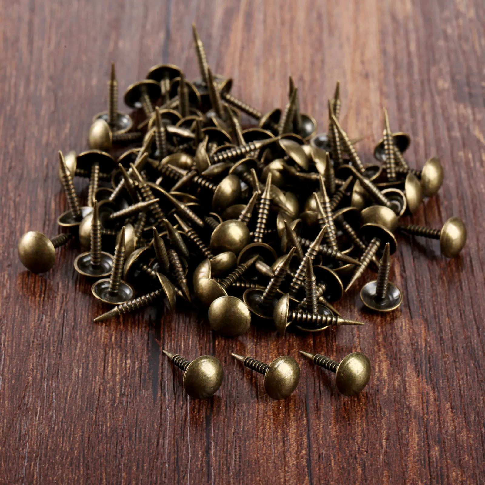 Upholstery Nails Iron screw Studs Vintage Pins Thread Tacks Antique Bronze 8mm*15mm 100pcs Sofa Jewelry Box Doornail hardware upholstery nail
