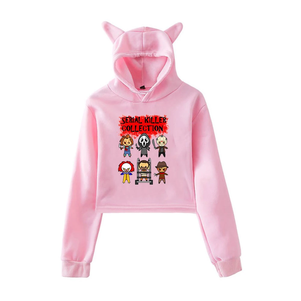 Kawaii Hoodie 3 Худи с кошачьими ушами из фильма ужасов для девочек-подростков; Повседневная Толстовка с капюшоном Kawaii; Женская милая уличная толстовка; Осенняя толстовка с капюшоном в стиле Харадзюку - Цвет: Kawaii Hoodie 3