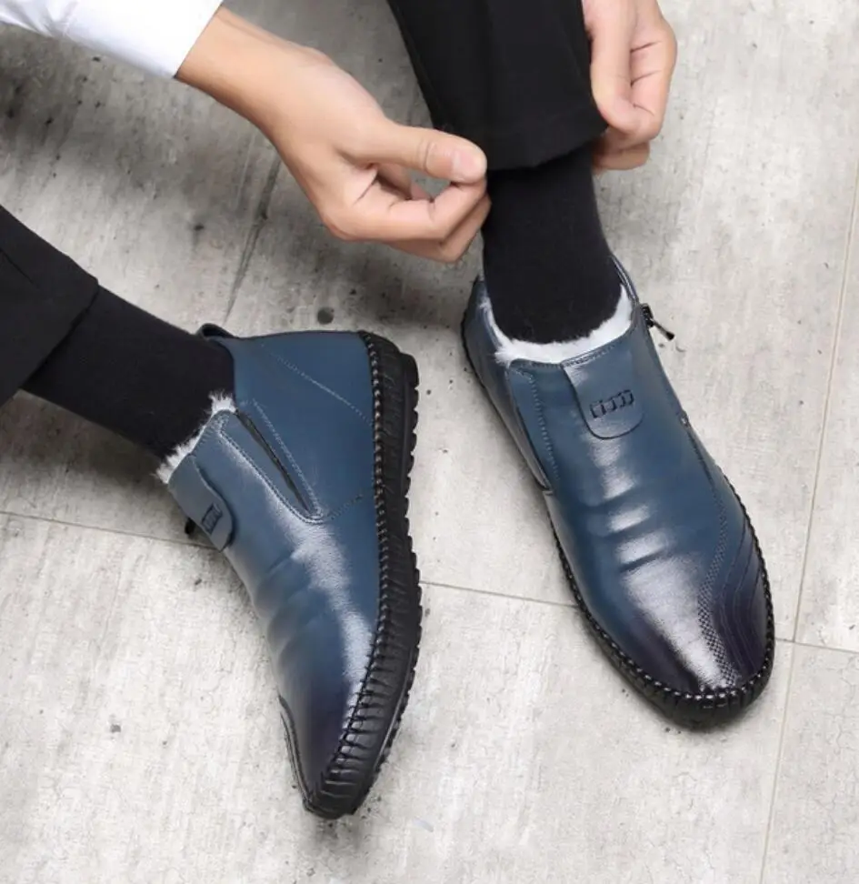 Модные зимние теплые ботинки на меху, мужские кроссовки, мужская обувь для взрослых, повседневные качественные резиновые ботинки по щиколотку для мужчин