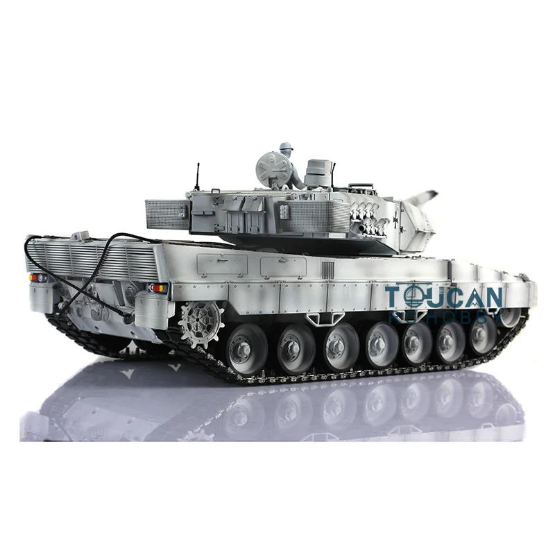 Leopard2A6 RC Танк 3889 Ver1 полностью металлический Chasis 1/16 Камуфляжный Зимний снег