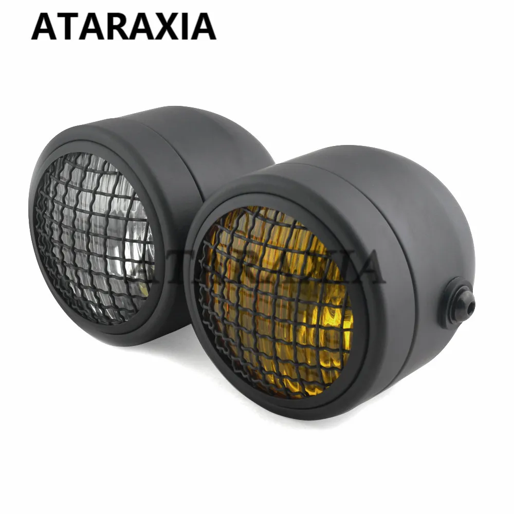 Motorcycle Dominator Grill Twins Dual Headlight Streetfighter Double