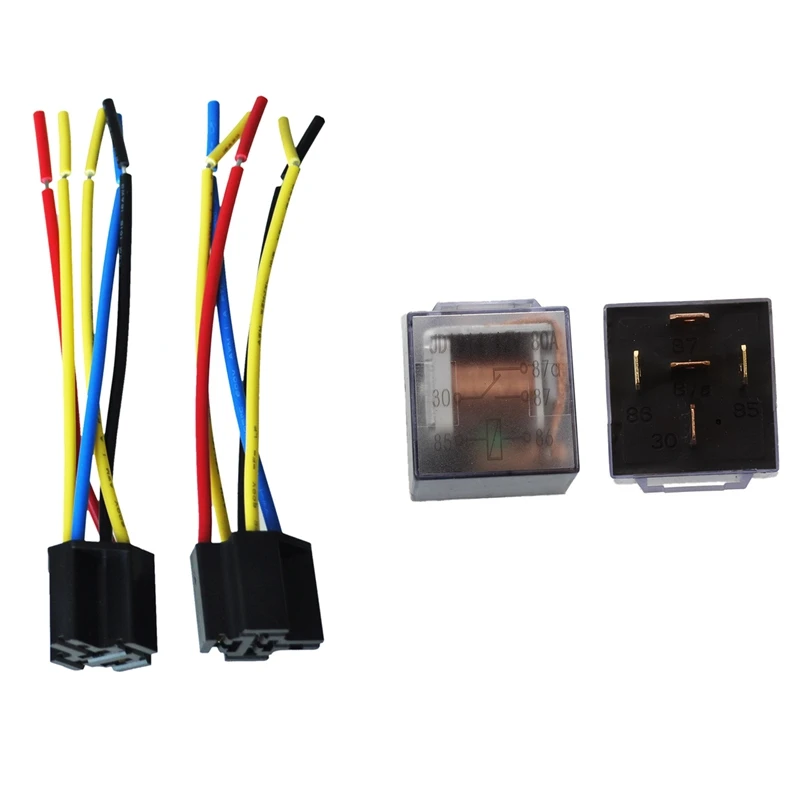 10 Pcs 1NC+1NO SPDT 5P Green Lamp Car Relay DC 12V 80A Multicolor& Black, Silver Tone