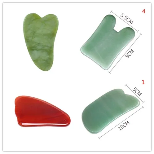 Natural Jade Stone Guasha Massage Tool Acupuncture SPA Therapy Gua Sha Massager Scraping Board Antistress Body 15 Styles