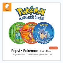 Tazos Redondos de Pokémon de 1 27 estilos, cartas en inglés raras de primera generación, colección de Cheetos Redondos Antiguos, 2000 pods