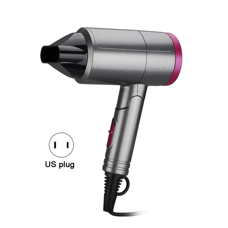 Анион Фен мини портативный Инструменты для волос 1200 Вт Быстросохнущий Т дизайн складной легкий фен для путешествий дома отель - Цвет: US plug