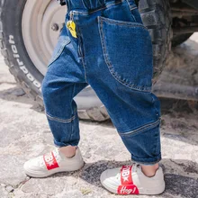 Г. Весенние тонкие джинсы для мальчиков; новые стильные штаны для малышей; универсальные повседневные штаны; весенняя одежда; детские штаны