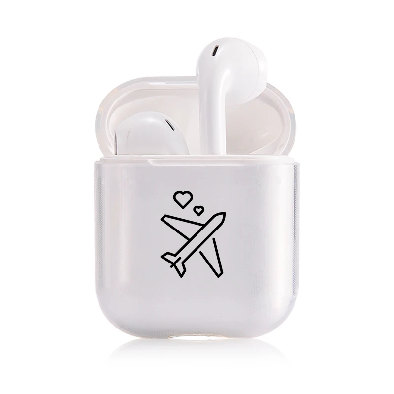 I201047 Мягкий силиконовый роскошный чехол Air Pods для Apple airpods чехол Милые простые линии прозрачный чехол Airpods в наушниках аксессуары - Цвет: I201047