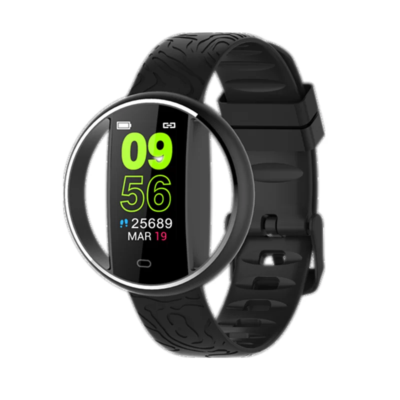 black E99, умный браслет, Bluetooth, спортивный фитнес-браслет, пульсометр, измеритель артериального давления, умный Браслет, шагомер, браслет - Цвет: black