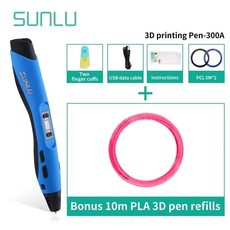 SL-300A 3D ручка Подарочная коробка набор SUNLU 3D печать Ручка Поддержка ABS/PCL/PLA нити заправки детей Scribble гаджет