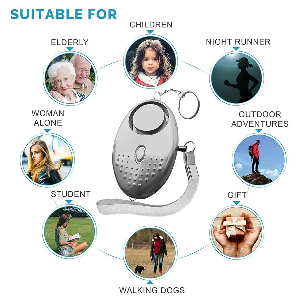 Персональная охранная сигнализация брелок безопасности аварийный для женщин дети девушка Самозащита электронное устройство как украшение сумки