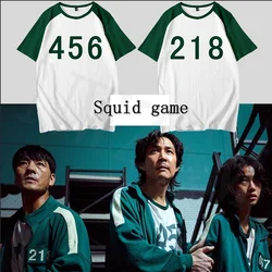 Costume de jeu de calmar de teleplay coréen Li Zhengjae, T shirt et short identiques, haut à manches courtes, marée nationale, 456, 218 