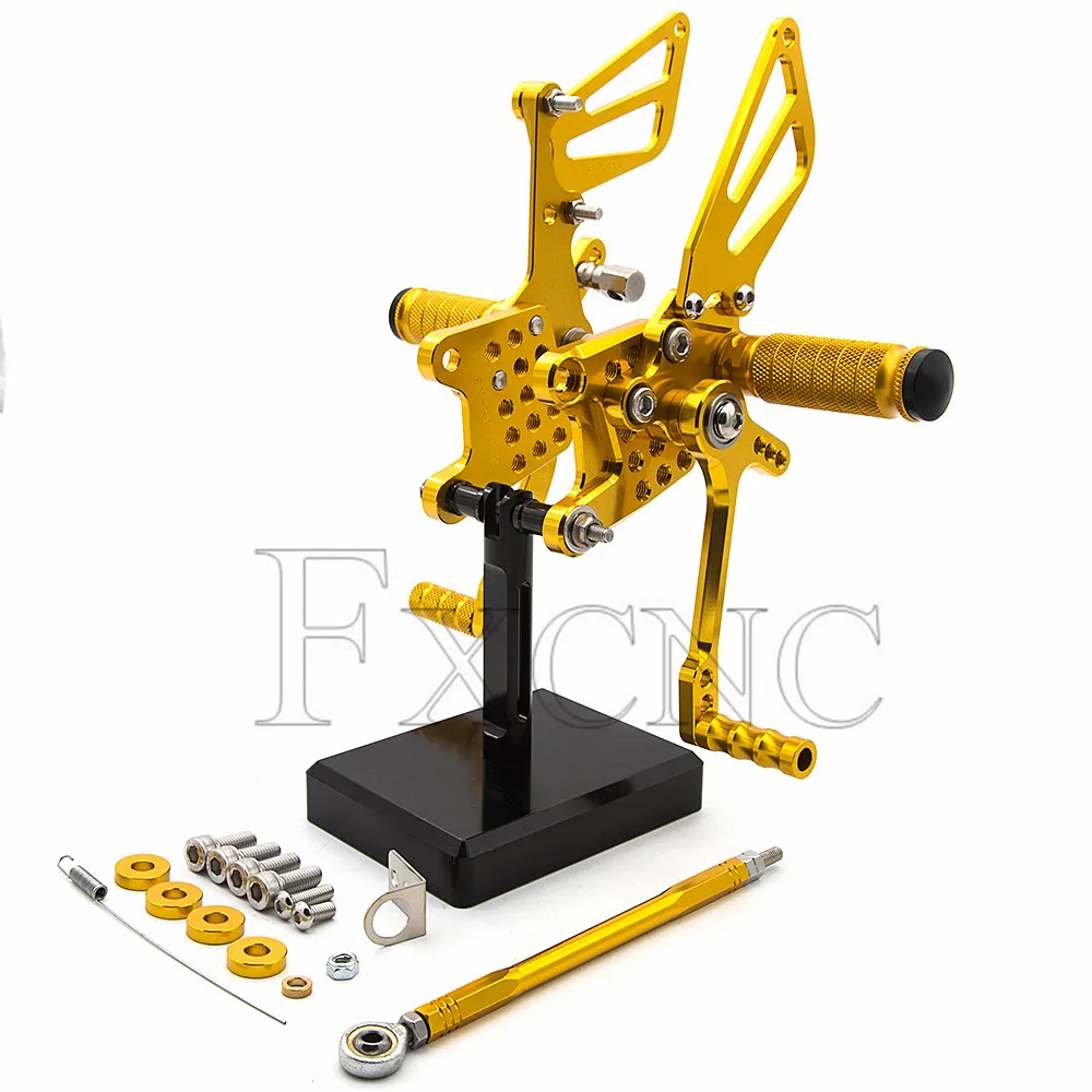 For SUZUKI GSXR750 GSXR600 SV650/SV650S SV1000/S GSXR1000 Aluminum Motorcycle Footrest Footpeg pedal Foot peg Rearset Rear Set - Цвет: Gold
