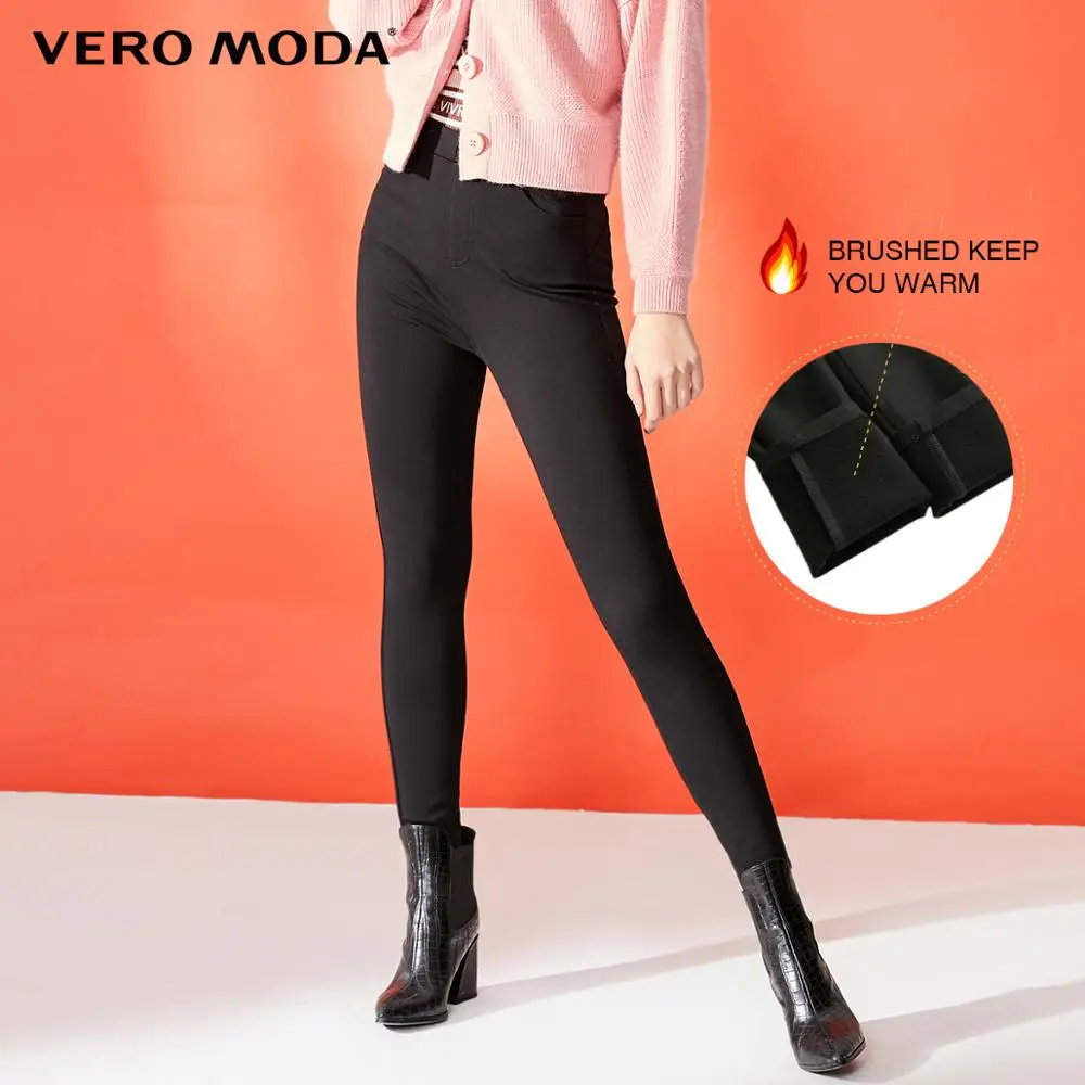 Женские облегающие Стрейчевые повседневные брюки с начесом Vero Moda | 319374504|Брюки