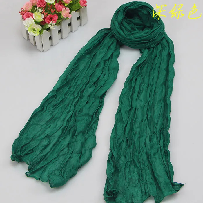 Роскошный шарф весенние зимние женские шарфы дизайнерский бренд шарф из хлопка и льна 50*180 см шарфы из пашмины для дамские шали и обертывания - Цвет: Deep Green